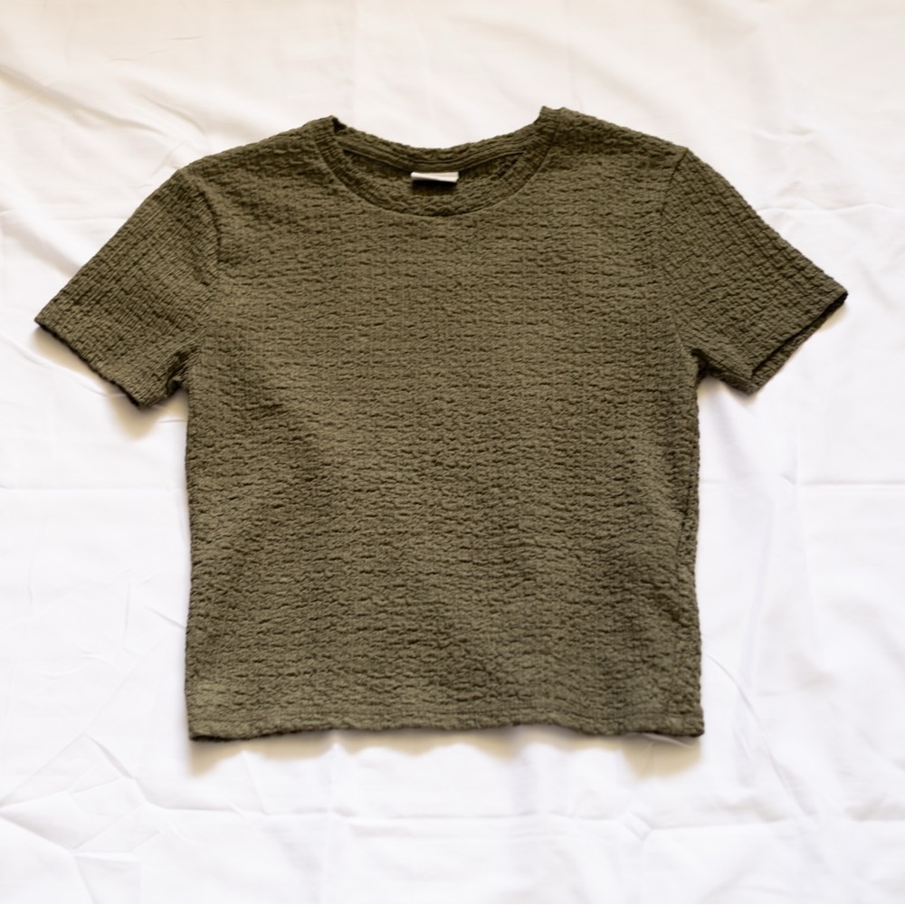 Abercrombie & Fitch Olive Textured Top